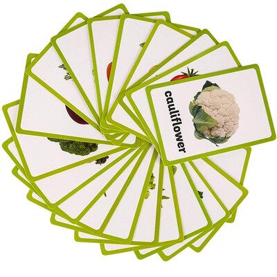 

20 pc - Vegetable Flash Cards-English word learning card&pocket size flash card for Preschool children-English Vocabulary Cards