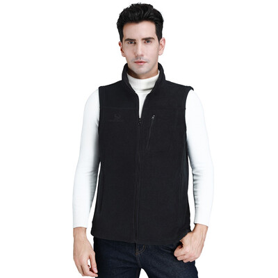 

CAMEL CROWN Fleece Vest Men Full-Zip Sleeveless Jacket Plus Size with Pocket Lightweight Casual Gilet