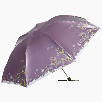 

[Jingdong Supermarket] Paradise umbrella snow wind flower black and white plastic three fold pencil umbrella sun umbrella sunny umbrella 307E green blue