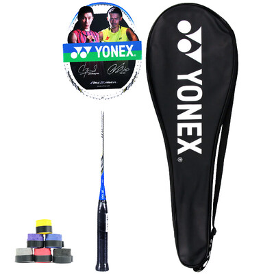 

Younikes YONEX all-carbon 3U badminton racket men and women badminton single NR-D11 white blue gift line hand glue