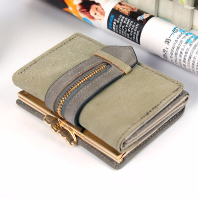 

Ladies short wallet Velcro scrub multifunctional fashion wallet young student Korean version card wrapping clip tide