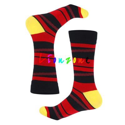 

LIONZONE 2018 Hot Happy Socks Unisex Men Women With Stripes Design Cotton Colorful Dots Stripes Socks Crew Socks Funny Gift