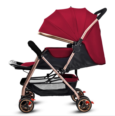 

Manufacturer direct selling ultra light four-wheel baby stroller portable folding two-way implementation may sit may lie the strol