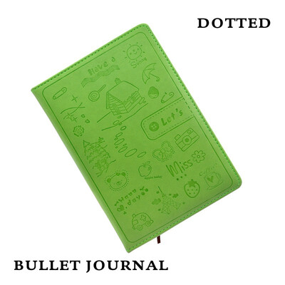 

A5 Dot Grid Hard Cover Creative Notebook Diary Business Cartoon Lovely Dots Travel Dotted Bullet Journal Bujo