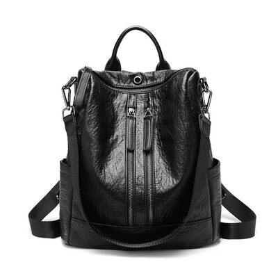 

Fashion shoulder bag female 2018 spring&summer new Korean version of the tide wild multi-function soft leather backpack leisure travel bag