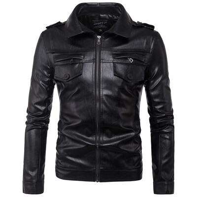 

AOWOFS new fashion mens motorcycle mens leather jacket leather European style leather jacket B004