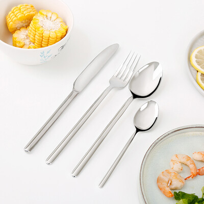 

Beijing made Western tableware set 304 stainless steel cutlery spoon set of 4 silver