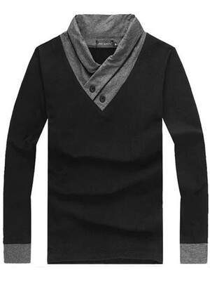 

Long Sleeve Cotton V Neckline Mans T-Shirt