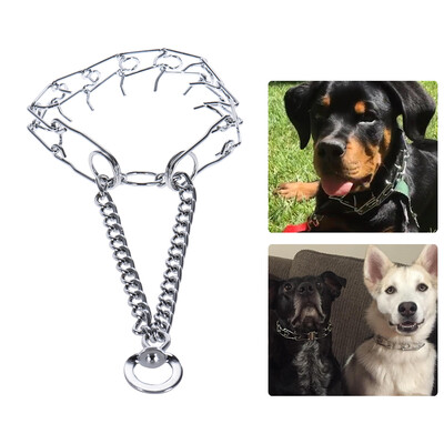 

Dog Prong Collar Pets Training Pinch Stainless Steel Gear with Adjustable Length Releasable Snap Buckle Updated Blunt Smooth Tip f