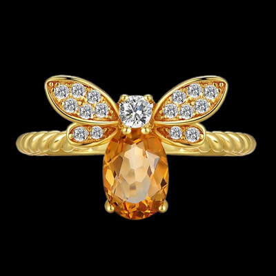 

Jewelry Bee Artificial Gemstone Oval Crystle Plated with 14K Gold for Women