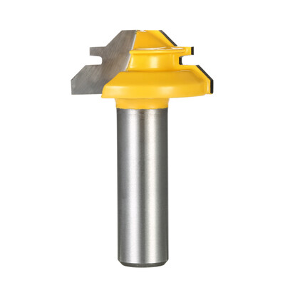 

45° 12" Shank 1-38" Small Lock Miter Router Bit 12" Stock Max 38" Min Woodworking Cutter Tools for Floor Handmade Milling