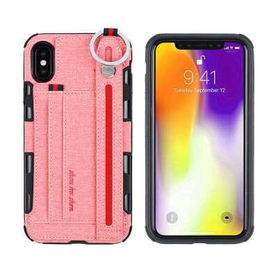 

New iPhoneXS Max Mobile Phone Case Cover Samsung Mobile Phone Card Anti-fall Cover Pink