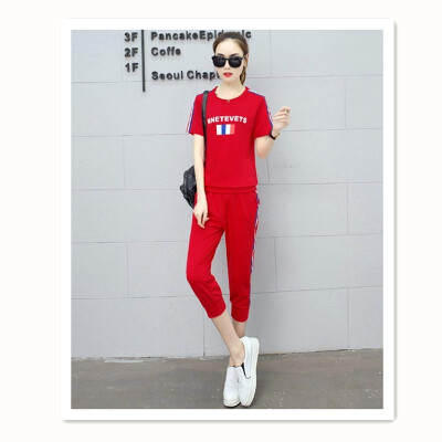 

Summer sports suit female summer short-sleeved sportswear ladies casual suit female couple sportswear womens sportswear