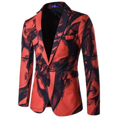 

AOWOFS European code new ink printing suit jacket best man dress X972