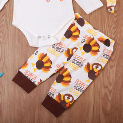 

Thanksgiving Newborn Baby Boy Girl Top Romper Pants Outfits Set Clothes