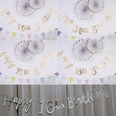 

Rose Gold Happy Birthday Letter Bunting Banner Garland Hanging Party Decoration