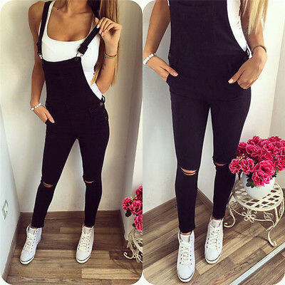 

Women Slim Denim Jeans BIB Pants Overalls Straps Jumpsuit Rompers Trousers