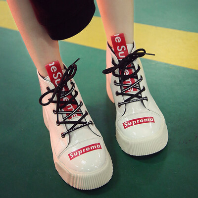 

Hip-hop street dance high shoes women 2018 autumn new net red womens shoes Korean students wild casual white shoes tide