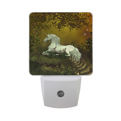 

ALAZA LED Night Light With Smart Dusk To Dawn SensorPegasus Surrounded By Clouds Plug In Night Light