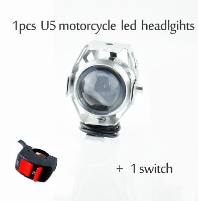 

1PCS 125W motorcycle headlights U5 led 12v 6500k motorbike spotlight accessories moto DRL spot head light auxiliary driving lamp