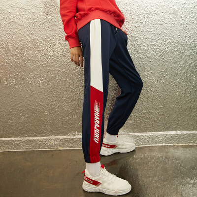 

PASS2018 new autumn street sports wind casual pants women loose beam feet school pants students hip hop pants tide 6831221106 blue