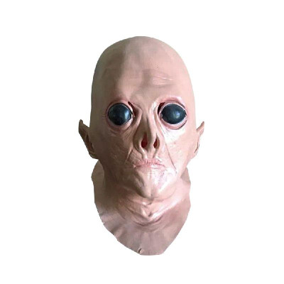 

Realistic UFO Alien Mask Halloween Decoration Creepy Latex Bald Horror Ghost Mask Costume Party Cosplay Props