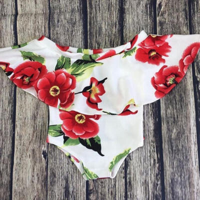 

2pcs Kids Baby Girl Fashion Suit Off Shoulder Floral RomperFlared Pants Clothes