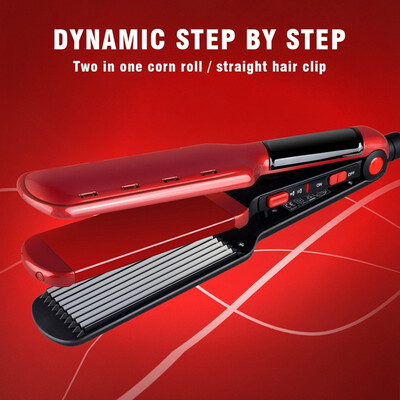 

Professional 2 in 1 Twist Hair Curling & Straightening Iron Hair Straightener Hair Curler Wet & Dry Flat Iron Hair Styler