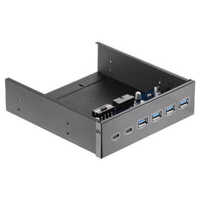 

525" Front Bay USB HUB 2-Port USB 31 & 4-Port USB 30 High Speed 5Gbps USB Hub Front Panel Computer Case Optical Drive Bay Conve