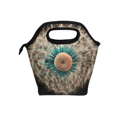 

Insulated Lunch Tote Bag Dandelion Travel Picnic Lunch Handbags Portable Zipper Lunch Bag Box