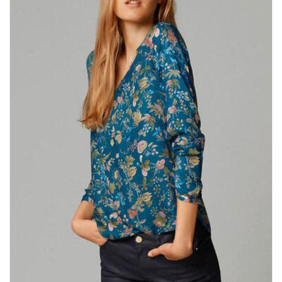 

Womens Summer Soft Long Sleeve T-shirt V Neck Casual Loose Tops Blouse Shirt