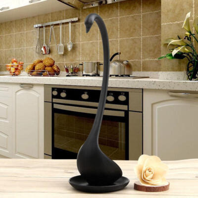 

Cute Swan Soup Ladle WhiteBlack Design Upright Swan Spoon Kitchen Saucer CA
