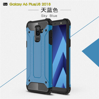 

Fivice Samsung Galaxy J8 2018 case Luxury Silicone Diamond Armor PC Hard Shell Phone Case