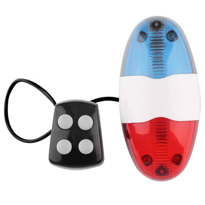 

MyMei Hot Sale Bike Bicycle Police Car 6 LED Light 4 Sounds Trumpet Cycling Horn Bell