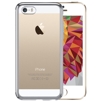 

BIAZE Apple, 5S / SE / 5 телефона оболочка iPhone5S / SE / 5 Case покрытия все включено DROP прозрачного TPU мягких оболочки серебра JK114-