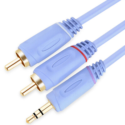 

Ferguson cabos audio cable 35mm turn one two RCA double Lotus computer connection speaker line audio line 15 m sky blue