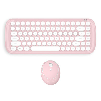 

Mofii candy wireless keyboard&mouse set round chocolate button mouse&keyboard set office home notebook desktop computer white pink