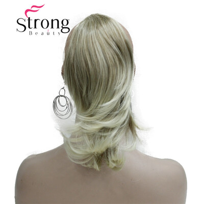 

StrongBeauty 12" Dual Use Wavy Styled Clip in Claw Ponytail Hair Extension Blonde Synthetic Hairpiece with a Jawclaw Clip