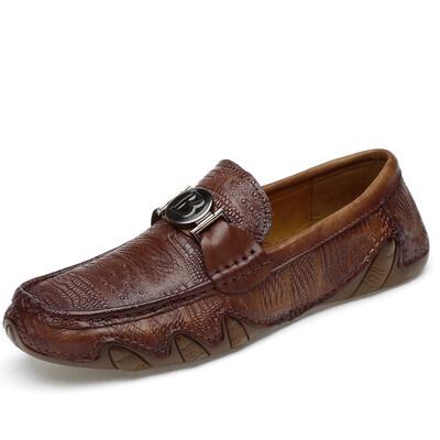 

Mens Shoes Fashion Casual Loafers Shoes Genuine Leather Shoes Breathable Light Shoes For Men Black Brown Size 38-44