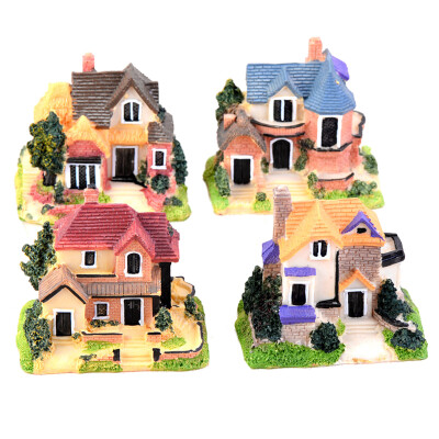 

UpperX Mini Fairy Garden Miniature Resin Thatched House Mini Landscape Ornament Decor Style Color Random