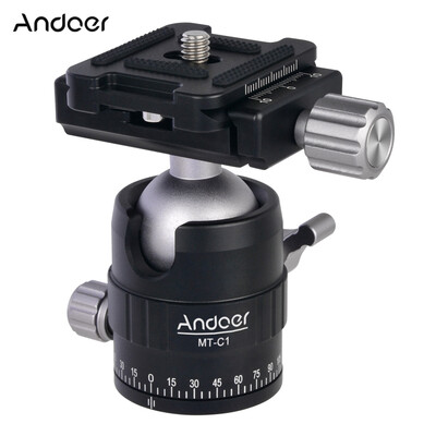 

Andoer MT-C3 Compact Size Panoramic Tripod Ball Head Adapter 360° Rotation Aluminium Alloy with Quick Release Plate