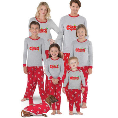 

Family Matching Pajamas Set Women Men Kid Adult Sleepwear Nightwear 2PCS Outfits