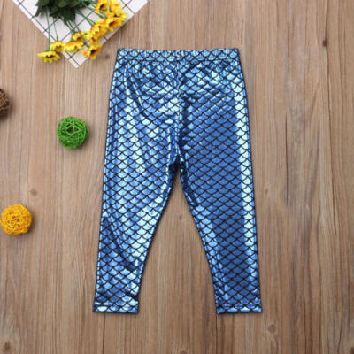 

UK Kid Baby Girl Mermaid Fish Scale Leggings Pants Trousers Toddler Bottoms