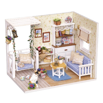 

DIY Miniature Dollhouse Kit Realistic Mini 3D Wooden House Room Handmade Toy with Furniture LED Lights Christmas Birthday Wedding