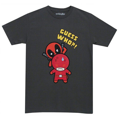 

Deadpool Kawaii Guess Who Marvel Comics Mighty Fine Adult T-Shirt Tee