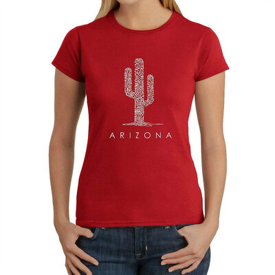 

Womens Word Art T-Shirt - Arizona Cities- LA Pop Art