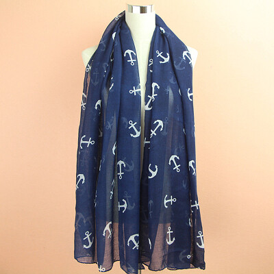 

MyMei Women's Nautical Marine Anchor Print Infinity Cowl Scarf