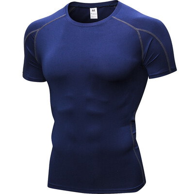 

Quick Dry Men Compression Gym Training Running Short T-Shirt Mens Sportswear