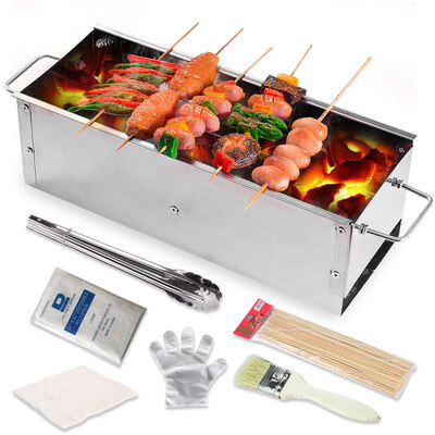 

Klein outdoor grill barbecue grill thickened carbon oven charcoal portable folding barbecue grill KZN1001 trumpet
