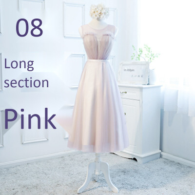 

Bridesmaid Dress 2018 Elegant Long Wedding Sisters Group Light Pink Bridesmaid Dress Female Party Evening Dress